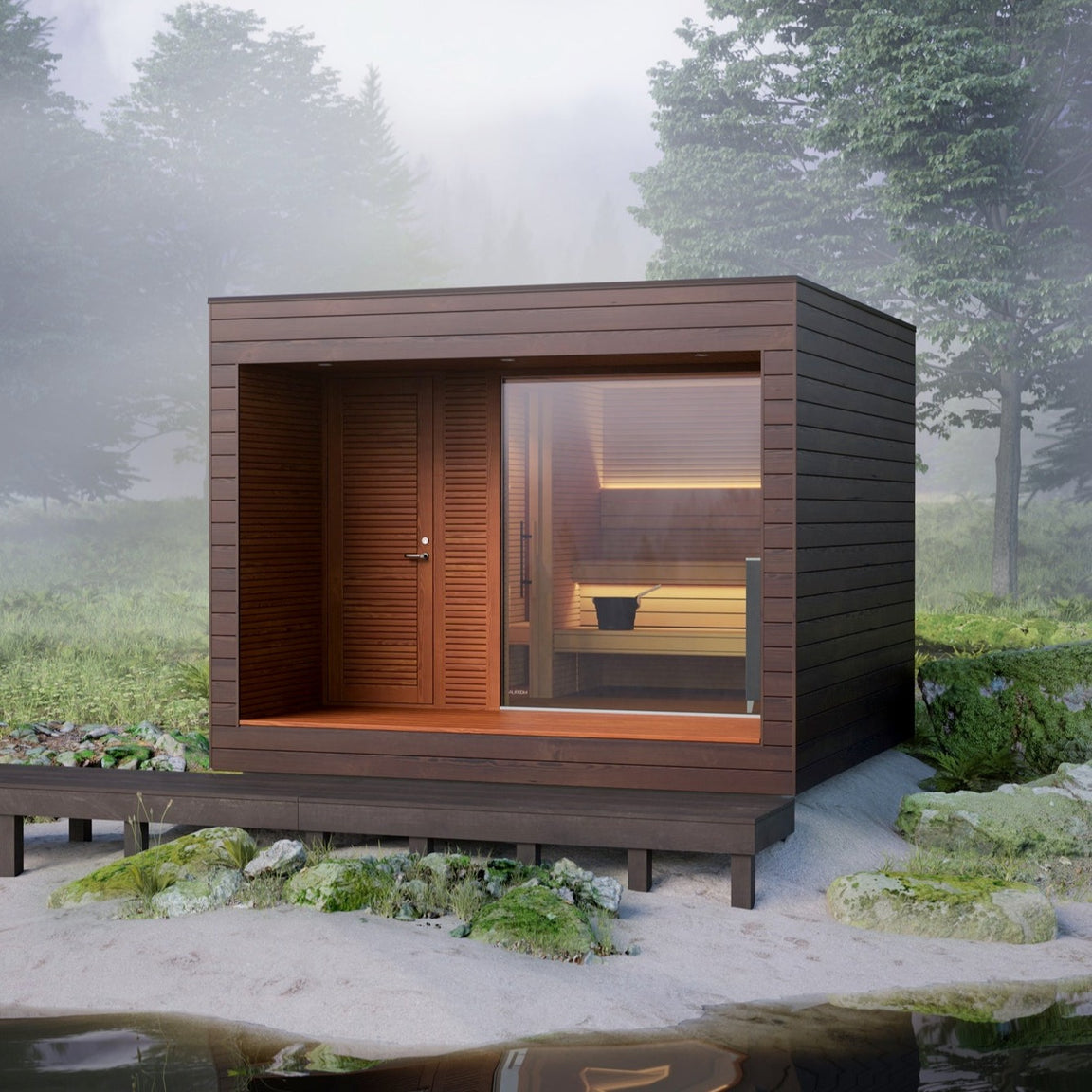 Auroom Sauna Auroom Natura Modern Outdoor Sauna with Changing Room