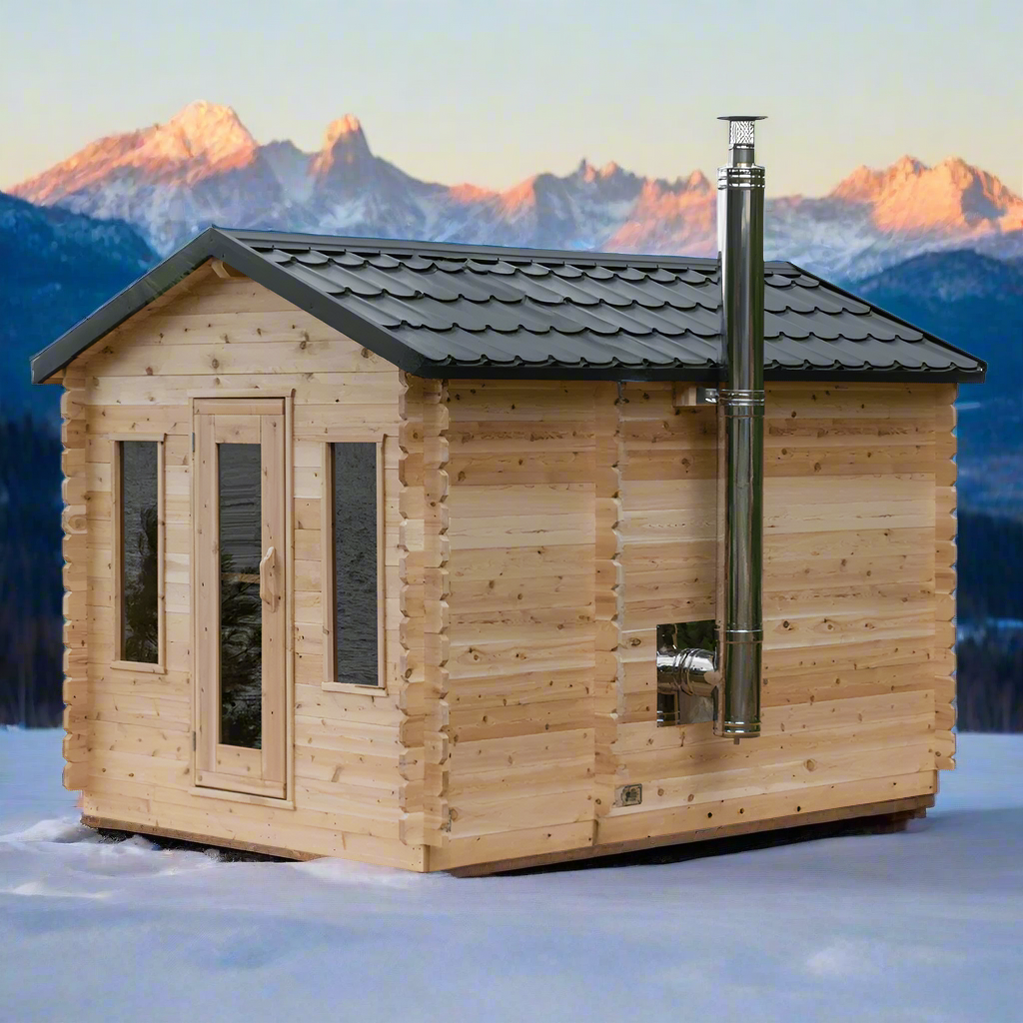 Dundalk LeisureCraft Sauna Dundalk CT Georgian 6 Person Outdoor Sauna with Changeroom
