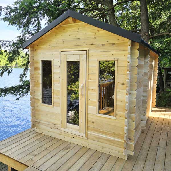 Dundalk LeisureCraft Sauna Dundalk CT Georgian 6 Person Outdoor Sauna with Changeroom