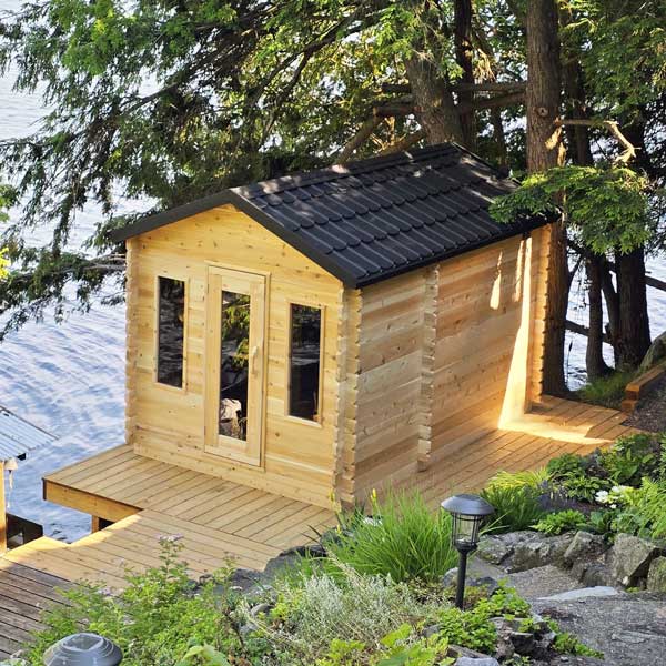 Dundalk LeisureCraft Sauna Dundalk CT Georgian 6 Person Outdoor Sauna with Changeroom