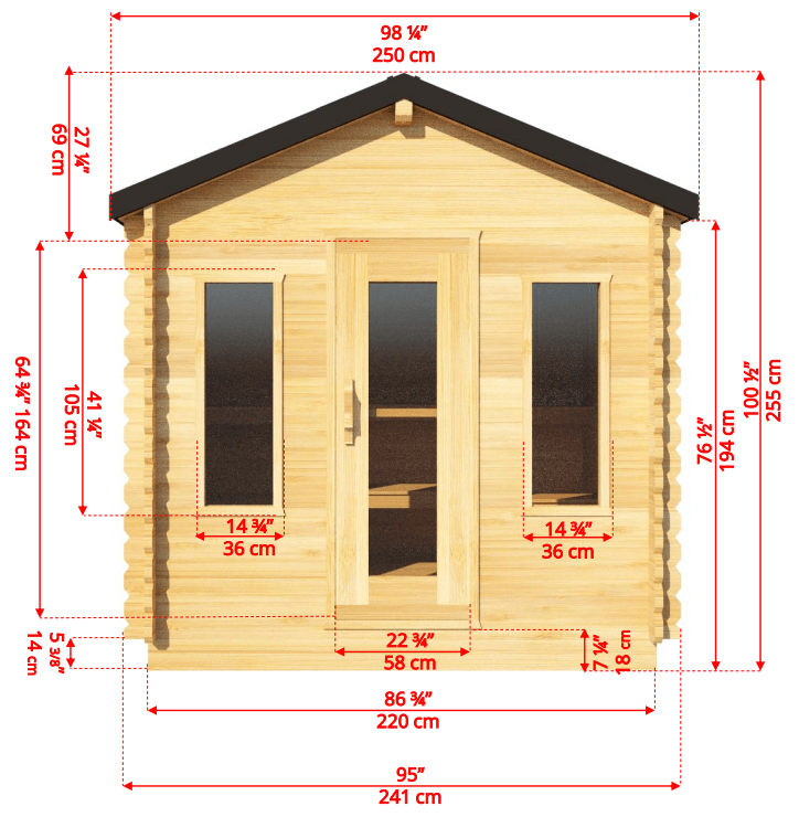 Dundalk LeisureCraft Sauna Dundalk CT Georgian 6 Person Outdoor Sauna with Changeroom