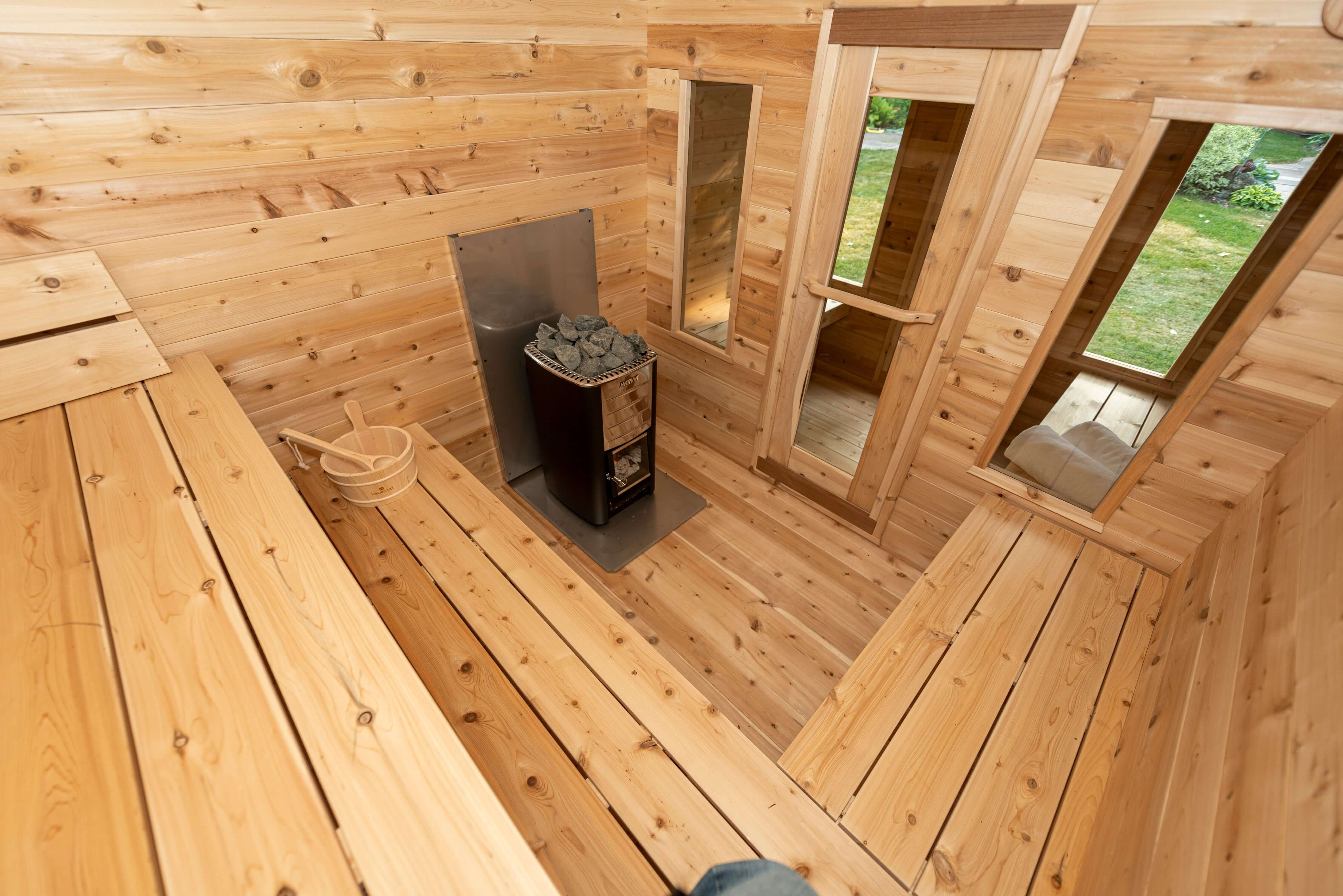 Dundalk LeisureCraft Sauna Dundalk CT Georgian 6 Person Outdoor Sauna with Changeroom