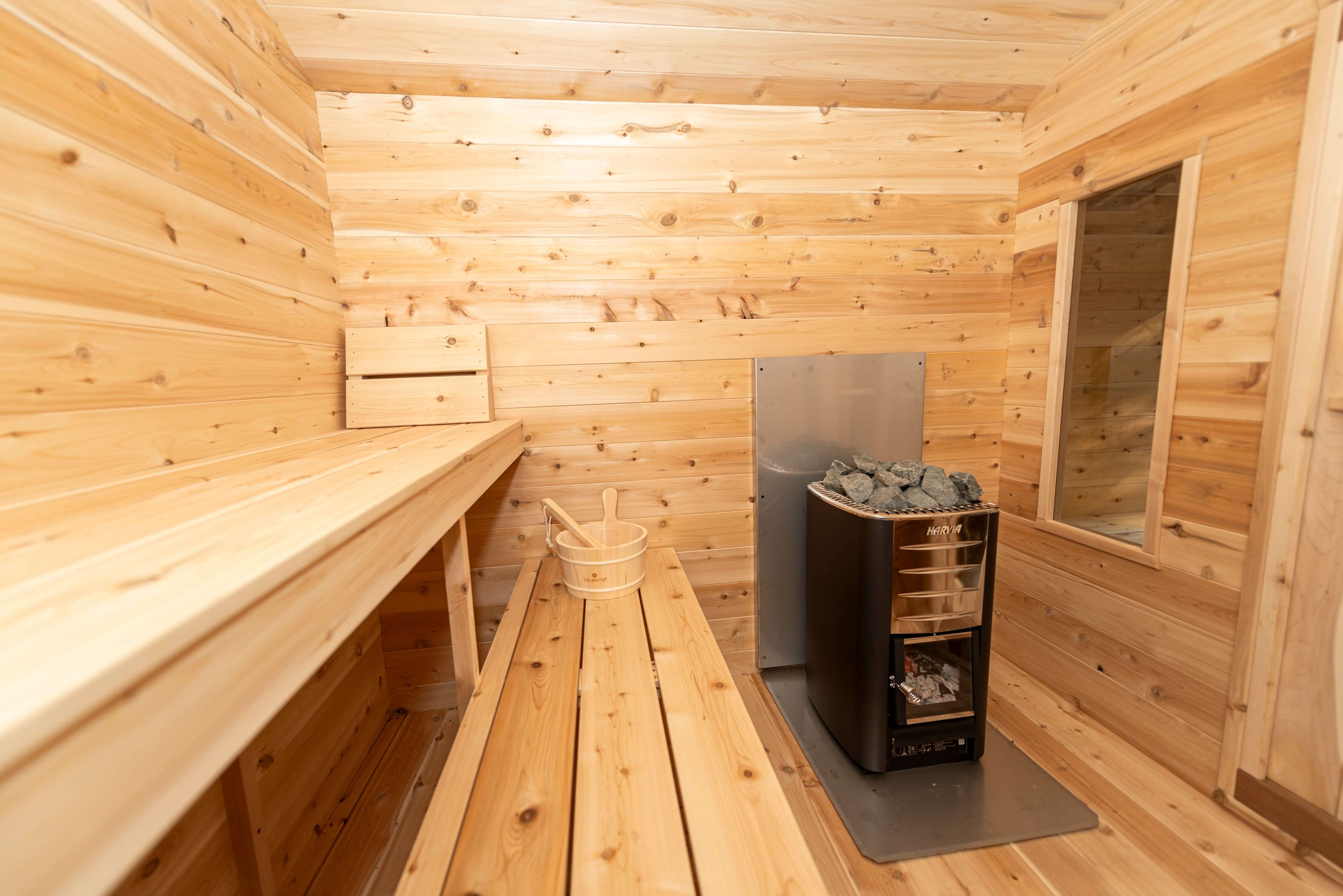 Dundalk LeisureCraft Sauna Dundalk CT Georgian 6 Person Outdoor Sauna with Changeroom