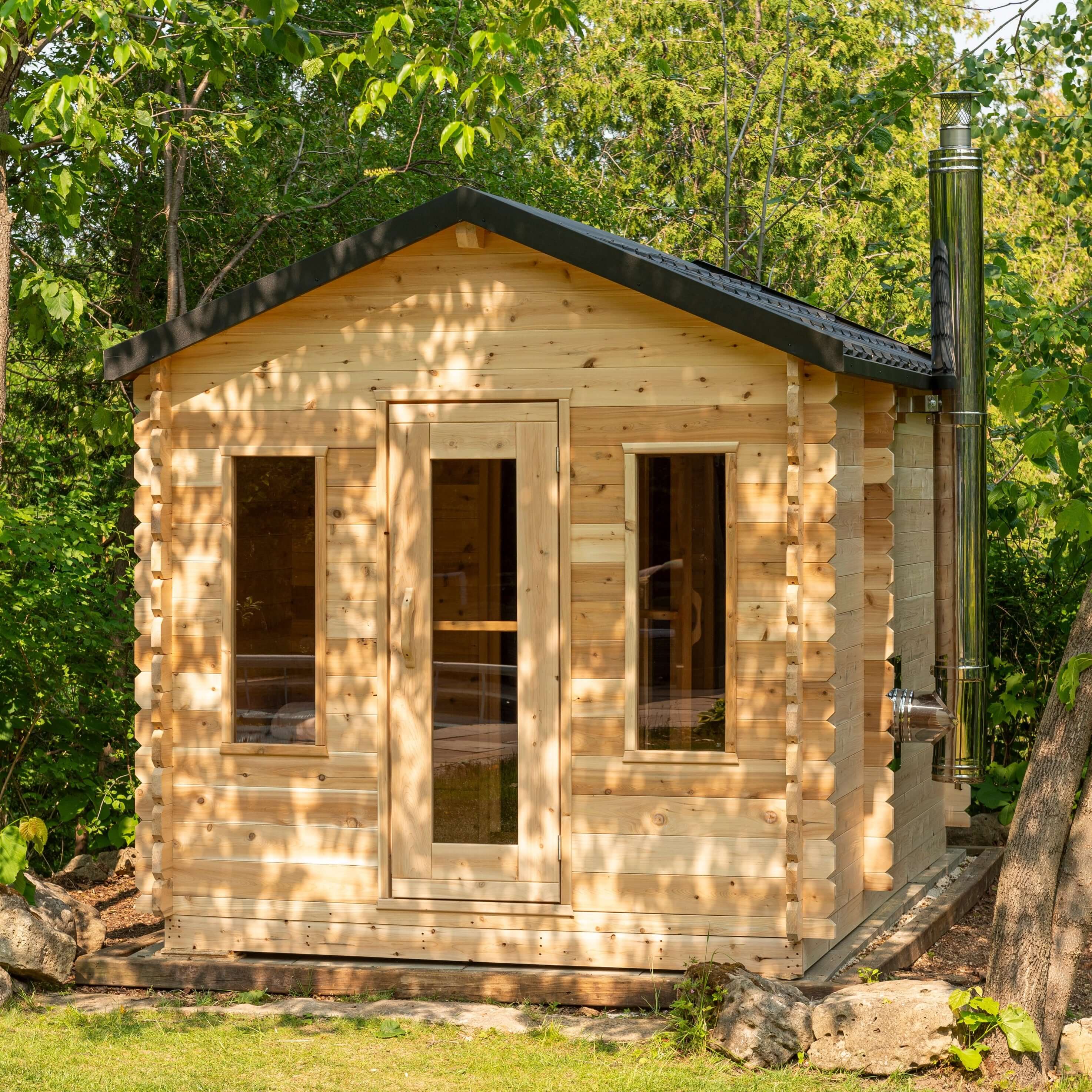 Dundalk LeisureCraft Sauna Dundalk CT Georgian 6 Person Outdoor Sauna with Changeroom