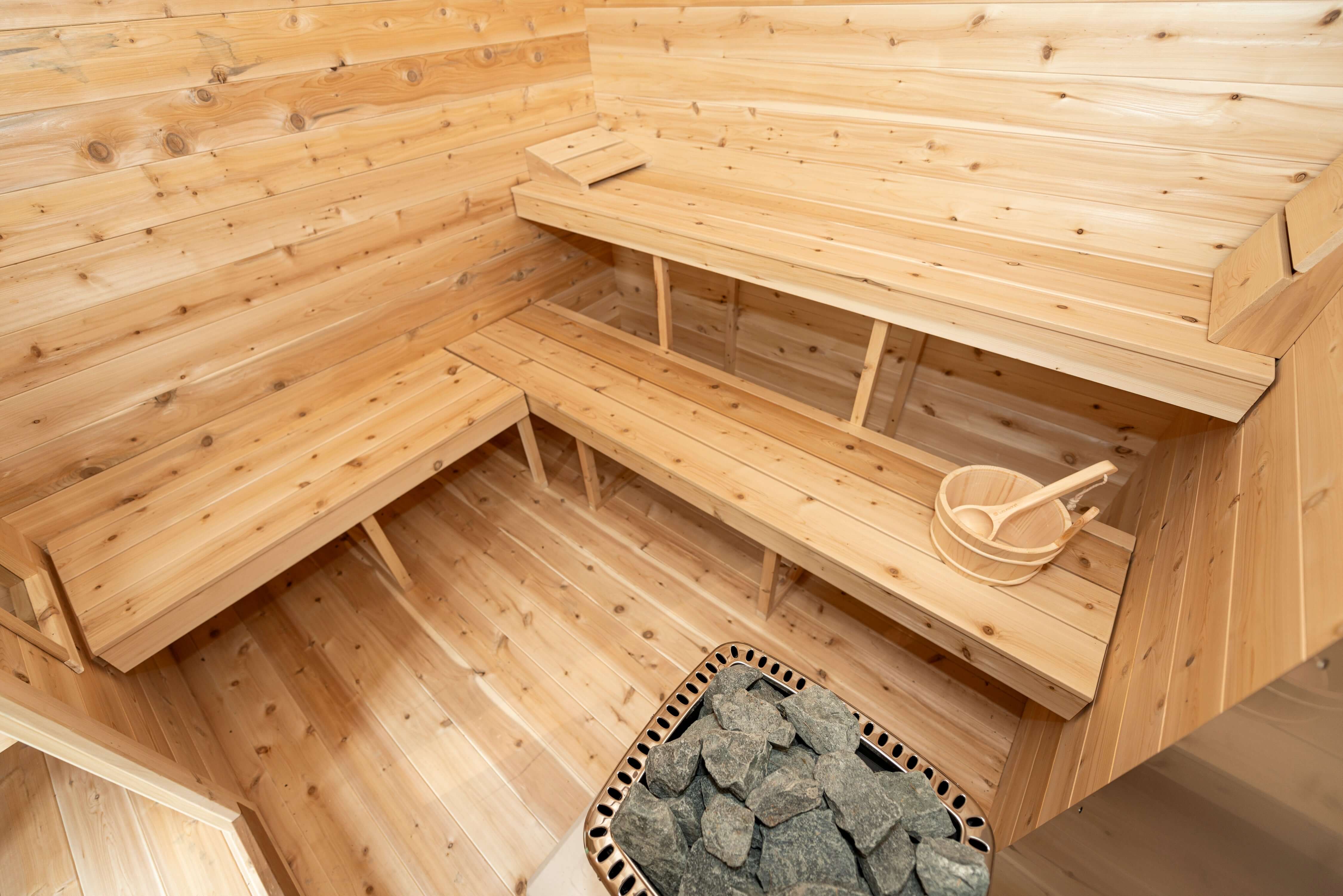 Dundalk LeisureCraft Sauna Dundalk CT Georgian 6 Person Outdoor Sauna with Changeroom