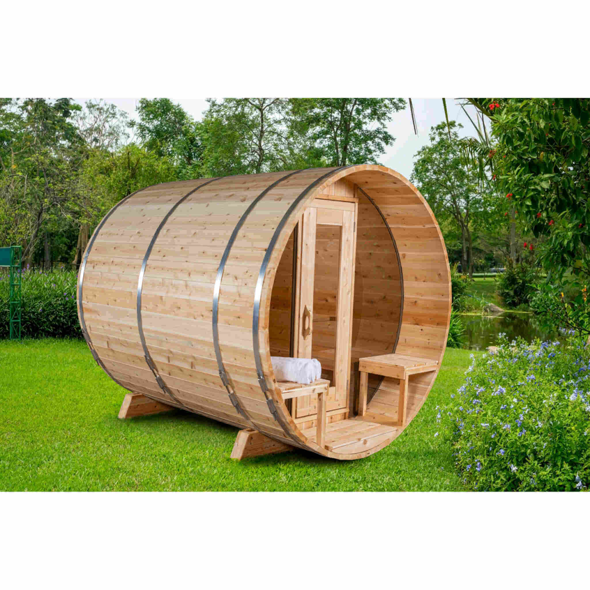 Dundalk Leisurecraft Tranquility Barrel Sauna - Thumbnail 3