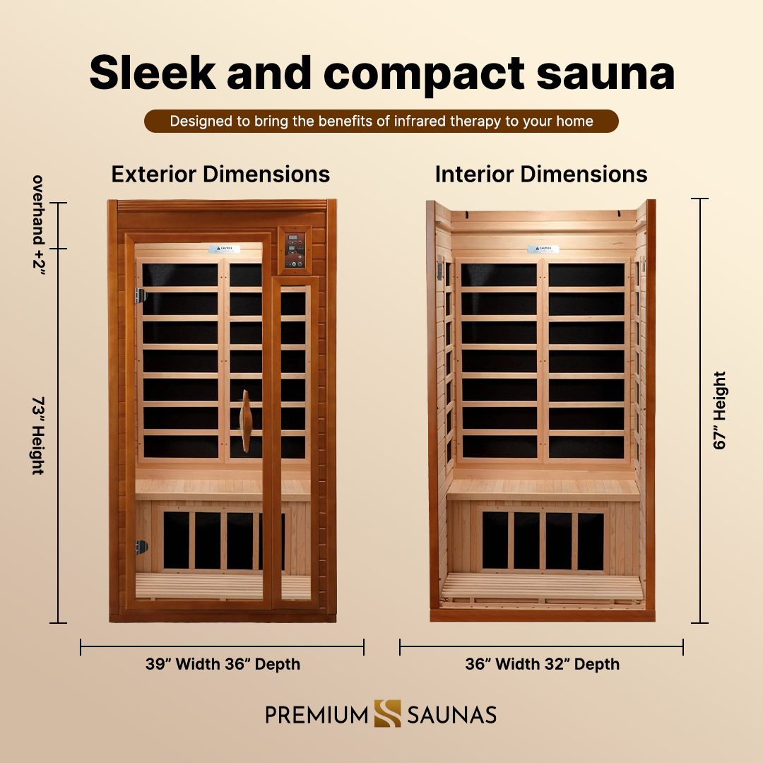 Dynamic Saunas Sauna Dynamic "Barcelona" 1-2-person Low EMF FAR Infrared Sauna DYN-6106-01