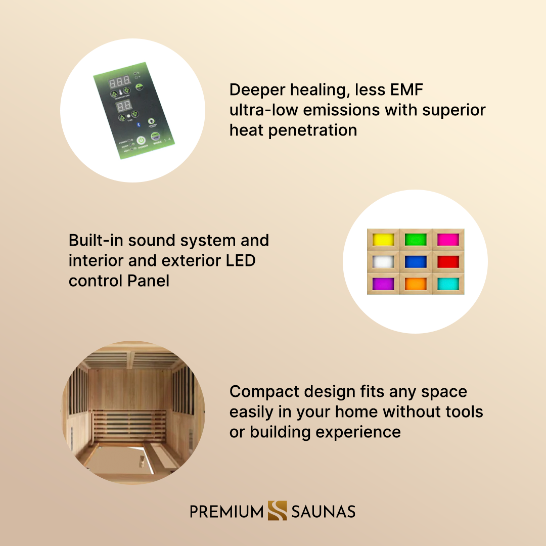 Dynamic Saunas Sauna Dynamic "Barcelona" 1-2-person Low EMF FAR Infrared Sauna DYN-6106-01