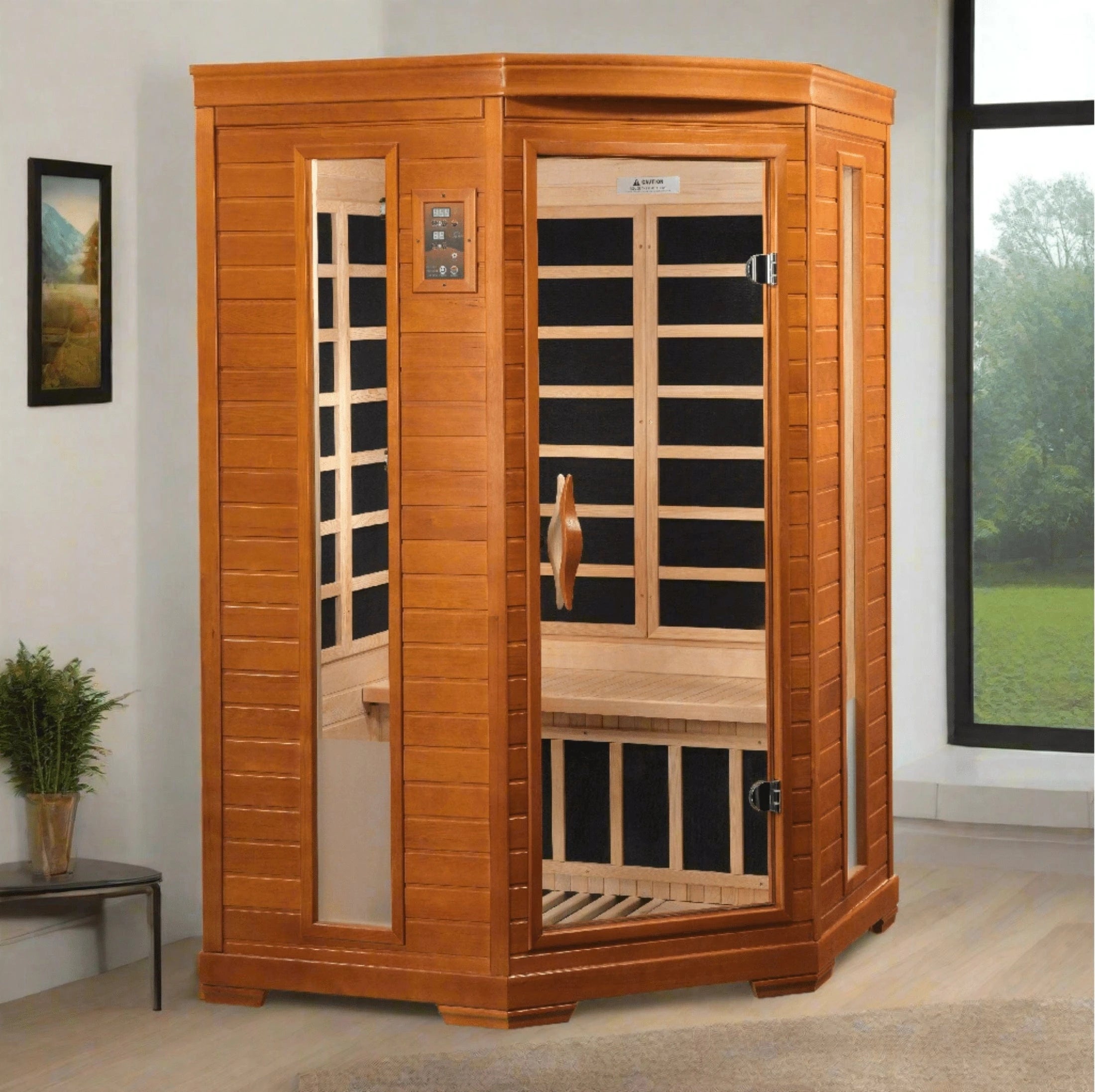 Dynamic Saunas Sauna Dynamic "Heming" 2-person Corner Low EMF FAR Infrared Sauna