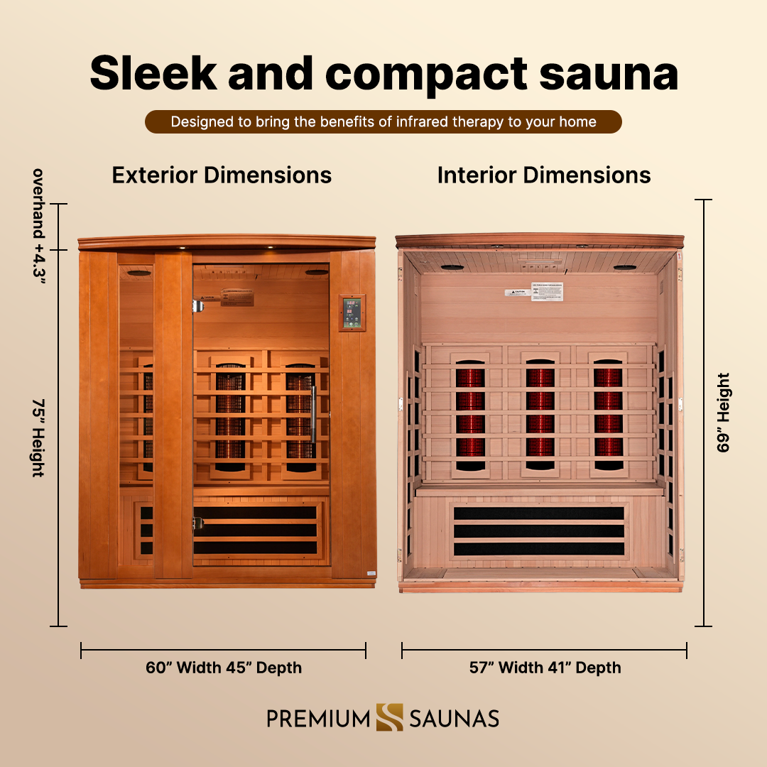 Dynamic Saunas Sauna Dynamic Lugano 3-person Ultra Low EMF FAR Infrared Sauna - DYN-6336-02 Elite
