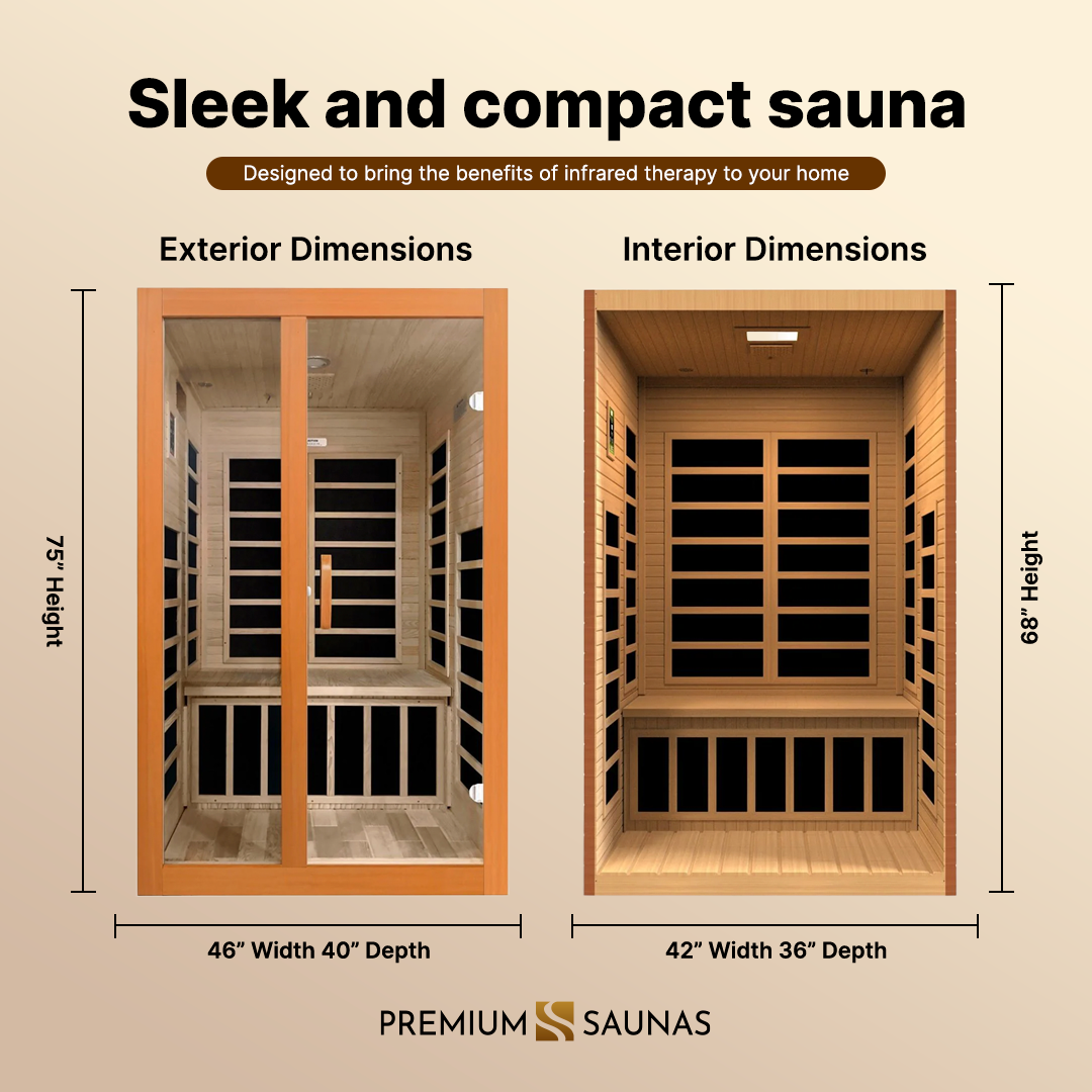 Dynamic Saunas Sauna Dynamic Santiago Elite 2-person Ultra Low EMF FAR Infrared Sauna - DYN-6209-02 Elite