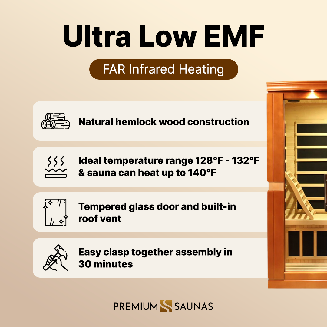 Dynamic Saunas Sauna Dynamic Venice Elite 2-person Ultra Low EMF FAR Infrared Sauna - DYN-6210-01 Elite