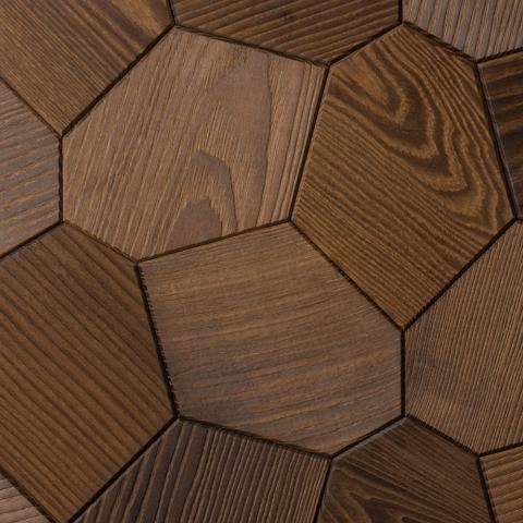 EmotionWood EmotionWood Hexagon Thermo-Ash Brushed Decorative Sauna Wall Panel