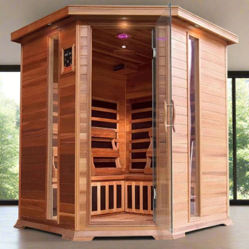 Sunray Bristol Bay 4-Person Indoor Infrared Corner Sauna 400KC