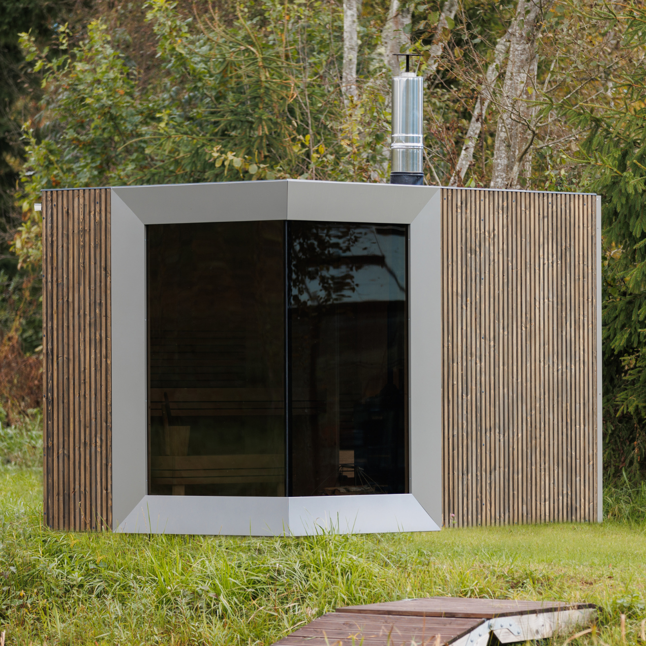 Genevas Sauna Genevas Zermatt Pre-Assembled Outdoor Sauna Cabin with Changeroom