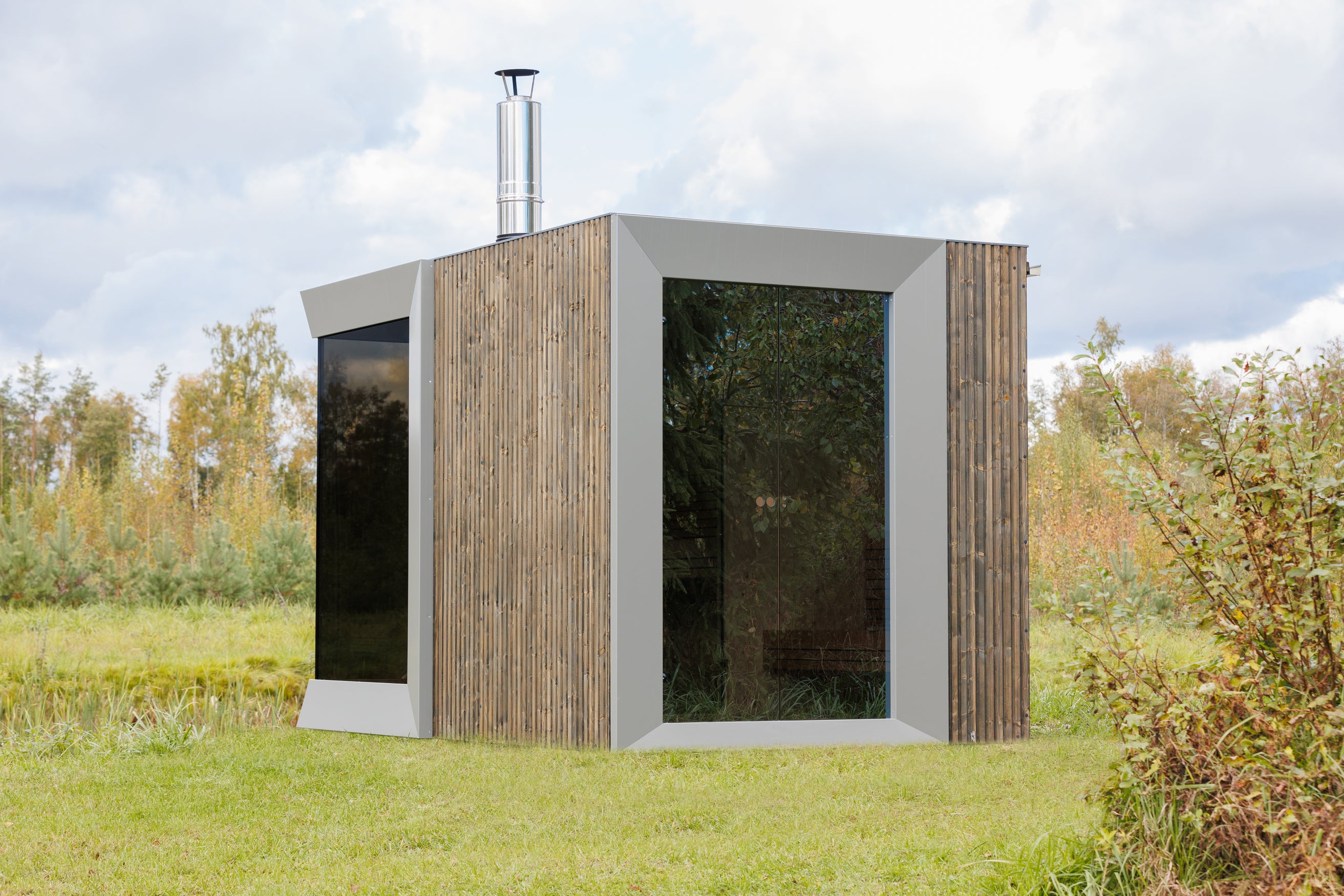 Genevas Sauna Genevas Zermatt Pre-Assembled Outdoor Sauna Cabin with Changeroom