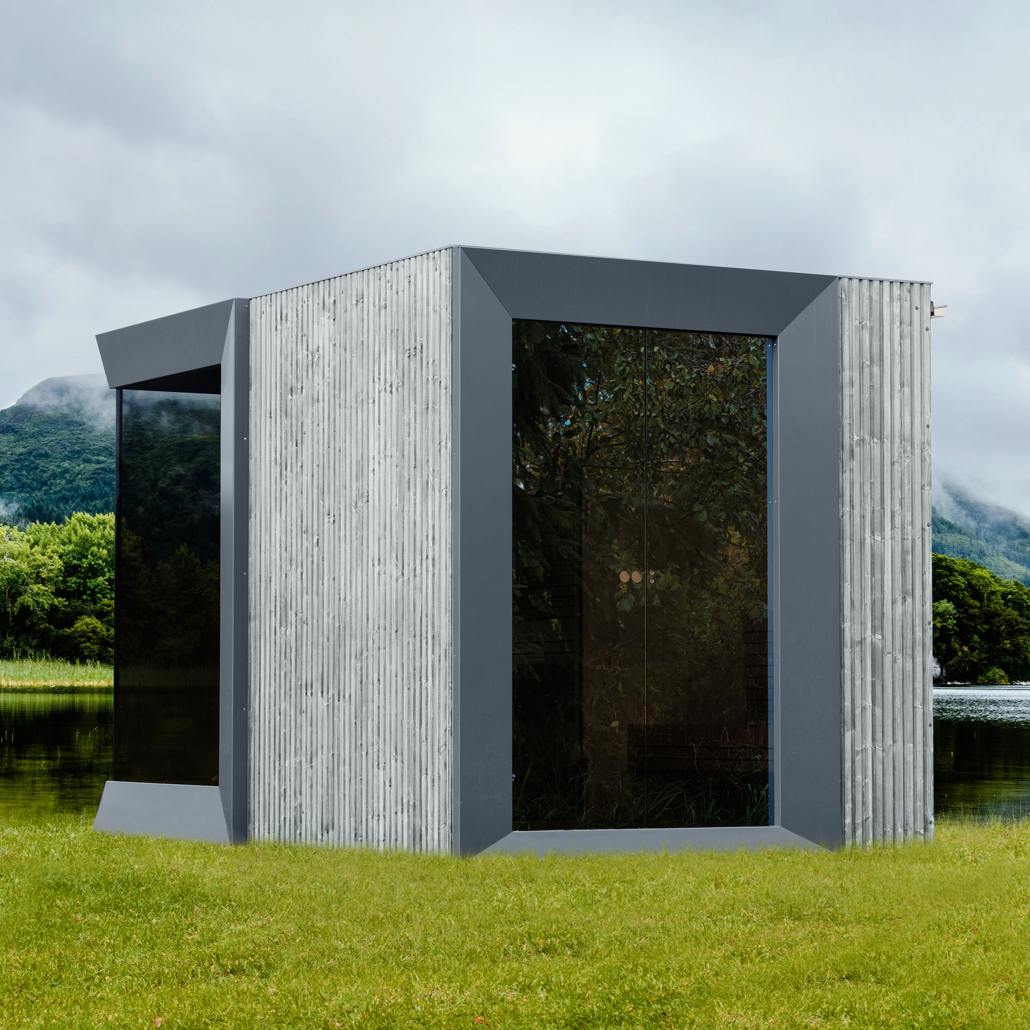 Genevas Sauna Genevas Zermatt Pre-Assembled Outdoor Sauna Cabin with Changeroom