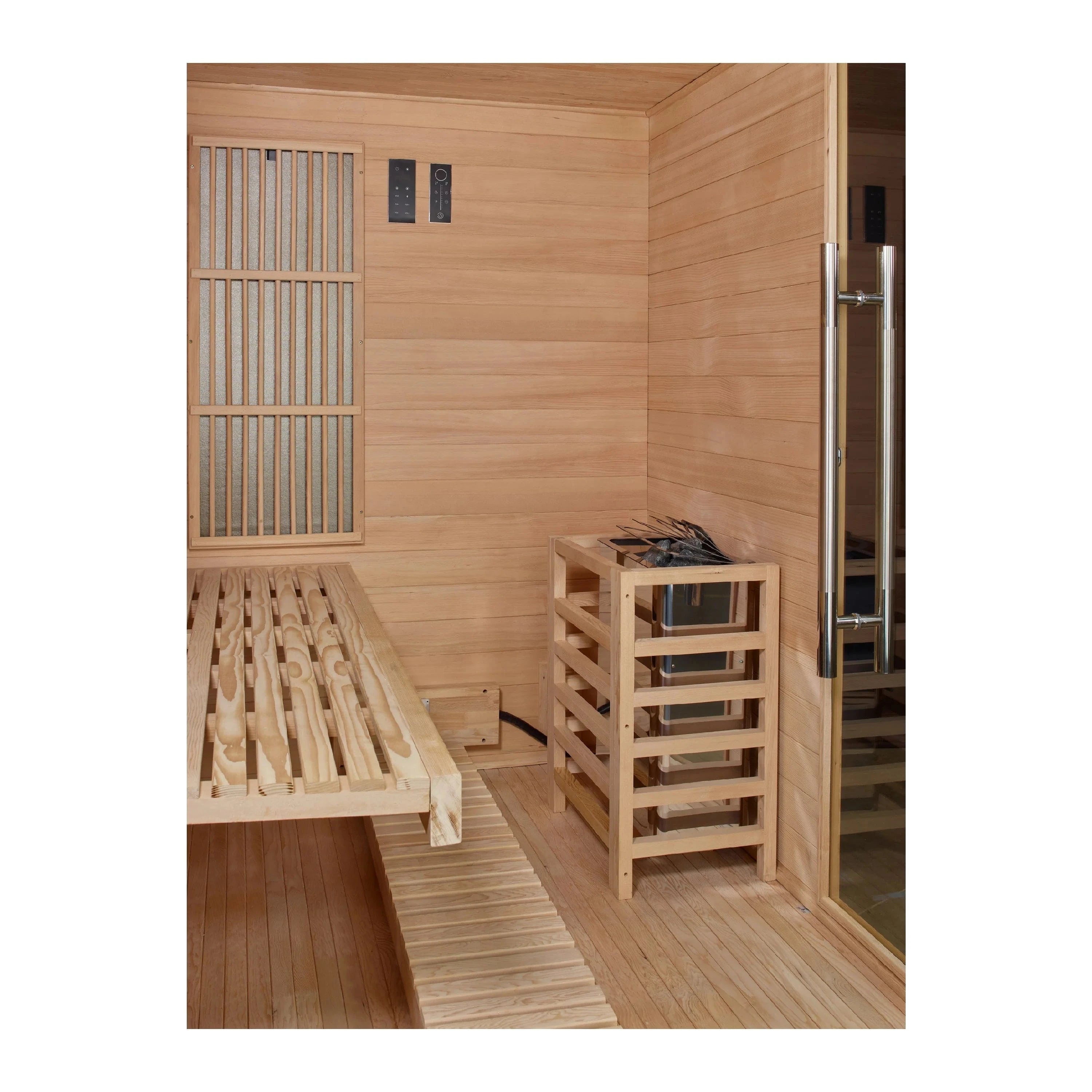 Golden Designs Sauna Golden Designs 2025 Soria GDI-8330-01 3 Person Hybrid Indoor Sauna.