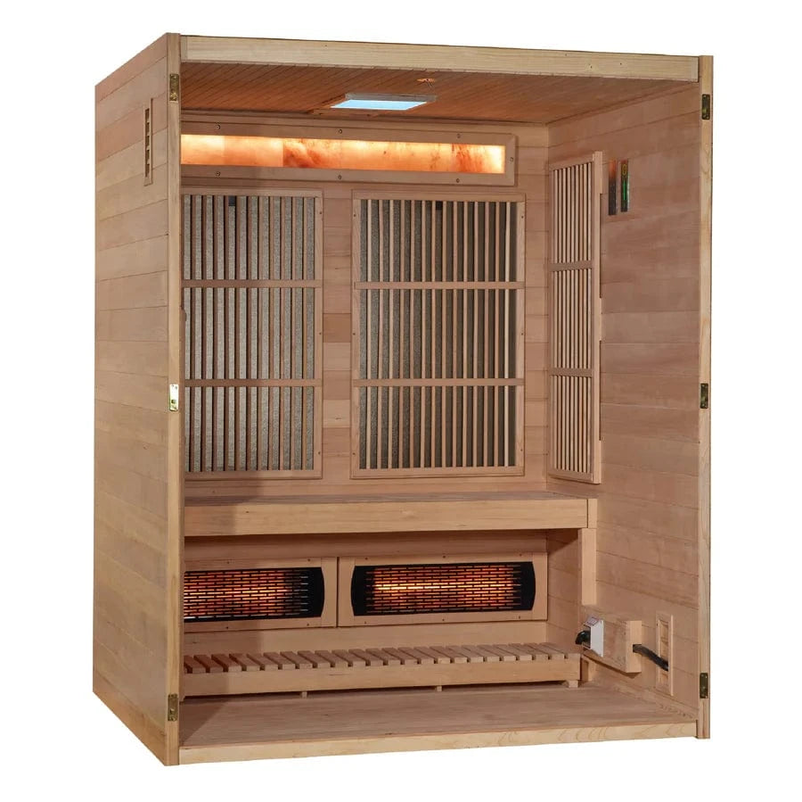 Golden Designs Sauna Golden Designs 2025 Soria GDI-8330-01 3 Person Hybrid Indoor Sauna.