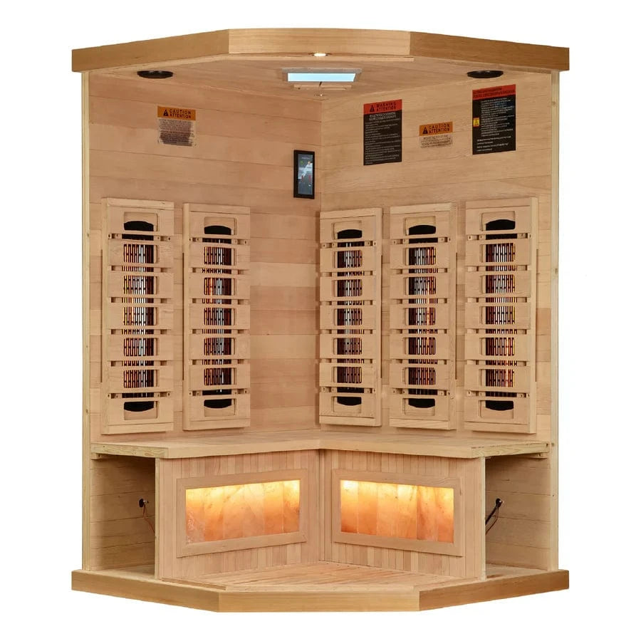 Golden Designs Sauna Golden Designs 3-Person Corner 2025 Reserve Edition GDI-8035-03 Full Spectrum with Himalayan Salt Bar
