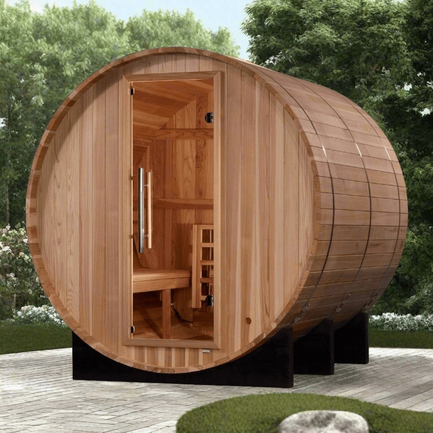Golden Designs Sauna Golden Designs "Arosa" 4 Person Barrel Traditional Sauna GDI-B004-01