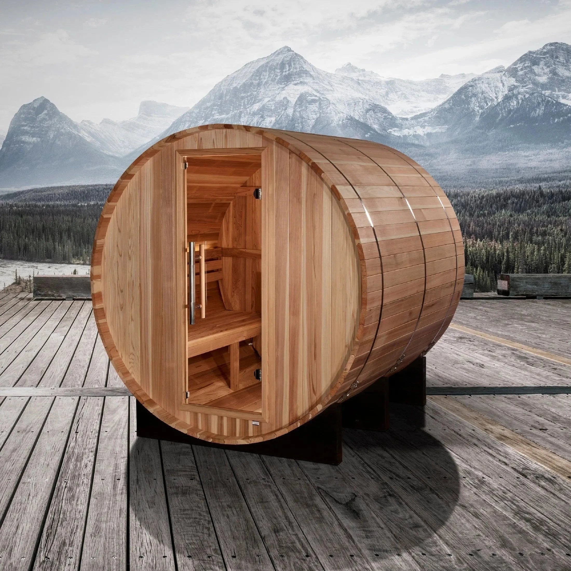 Golden Designs Sauna Golden Designs "Arosa" 4 Person Barrel Traditional Sauna GDI-B004-01