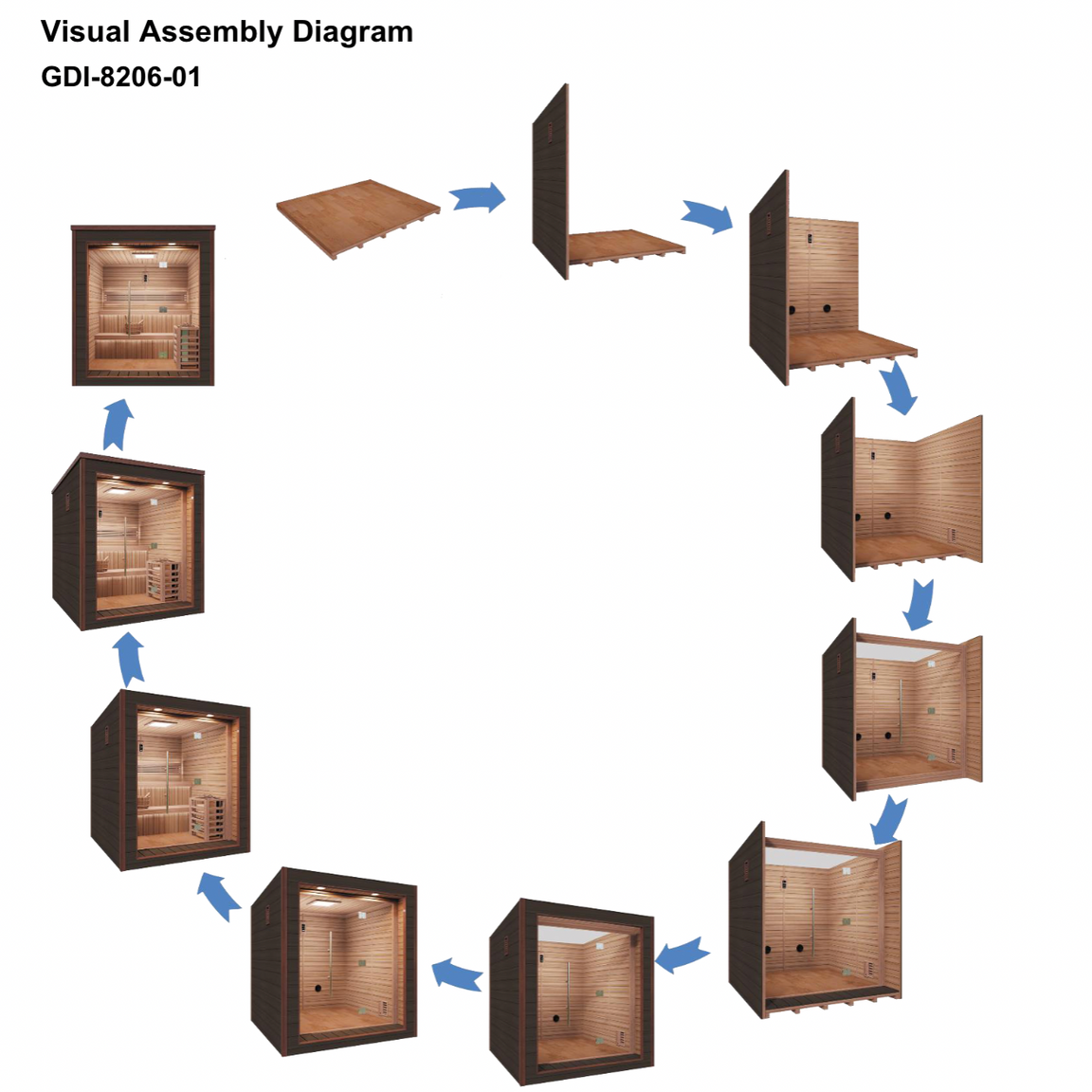 Golden Designs Sauna Golden Designs Bergen 6 Person Outdoor Traditional Sauna GDI-8206-01