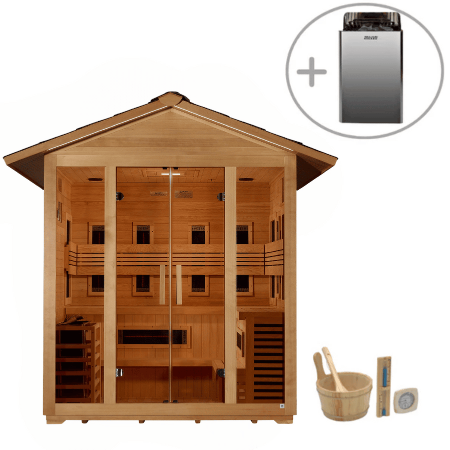 Golden Designs Sauna Golden Designs "Gargellen" 5 Person Hybrid Outdoor Sauna GDI-8125-01