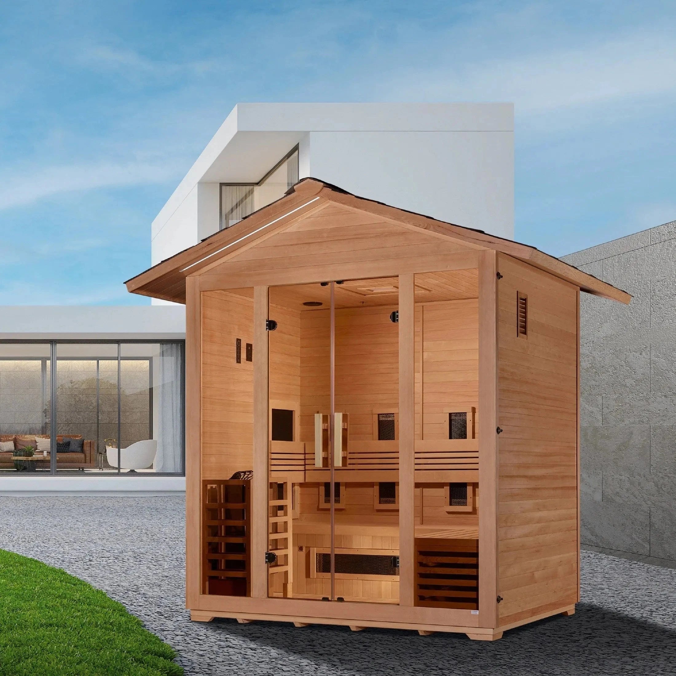Golden Designs Sauna Golden Designs "Gargellen" 5 Person Hybrid Outdoor Sauna GDI-8125-01