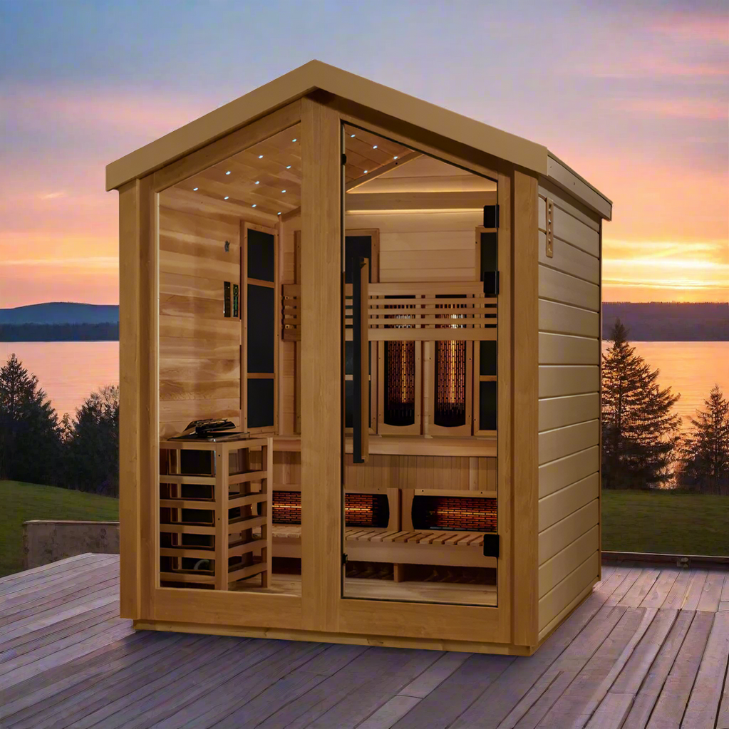 Golden Designs Sauna Golden Designs Loviisa 3 Person Hybrid Outdoor Sauna GDI-8523-01