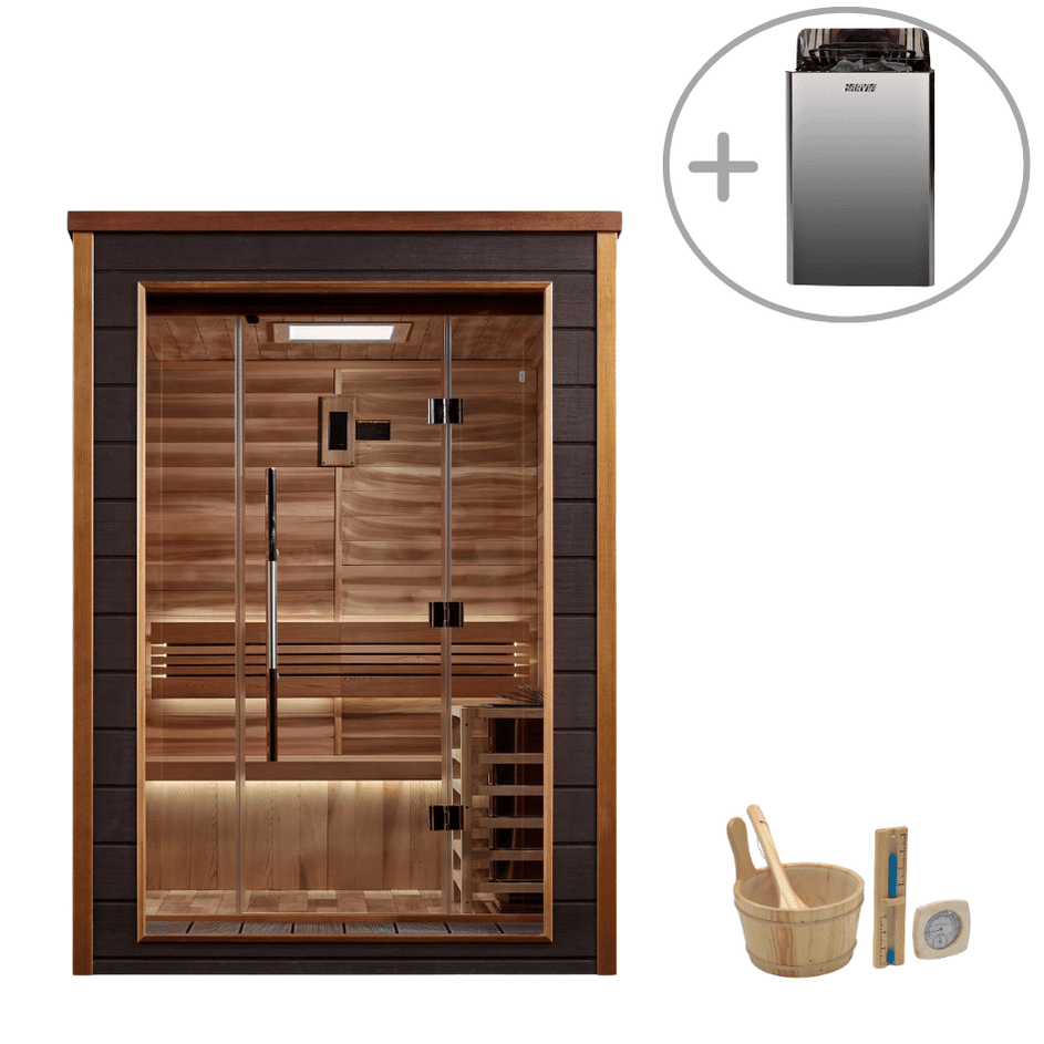 Golden Designs Sauna Golden Designs Narvik 2 Person Outdoor Traditional Sauna GDI-8202-01