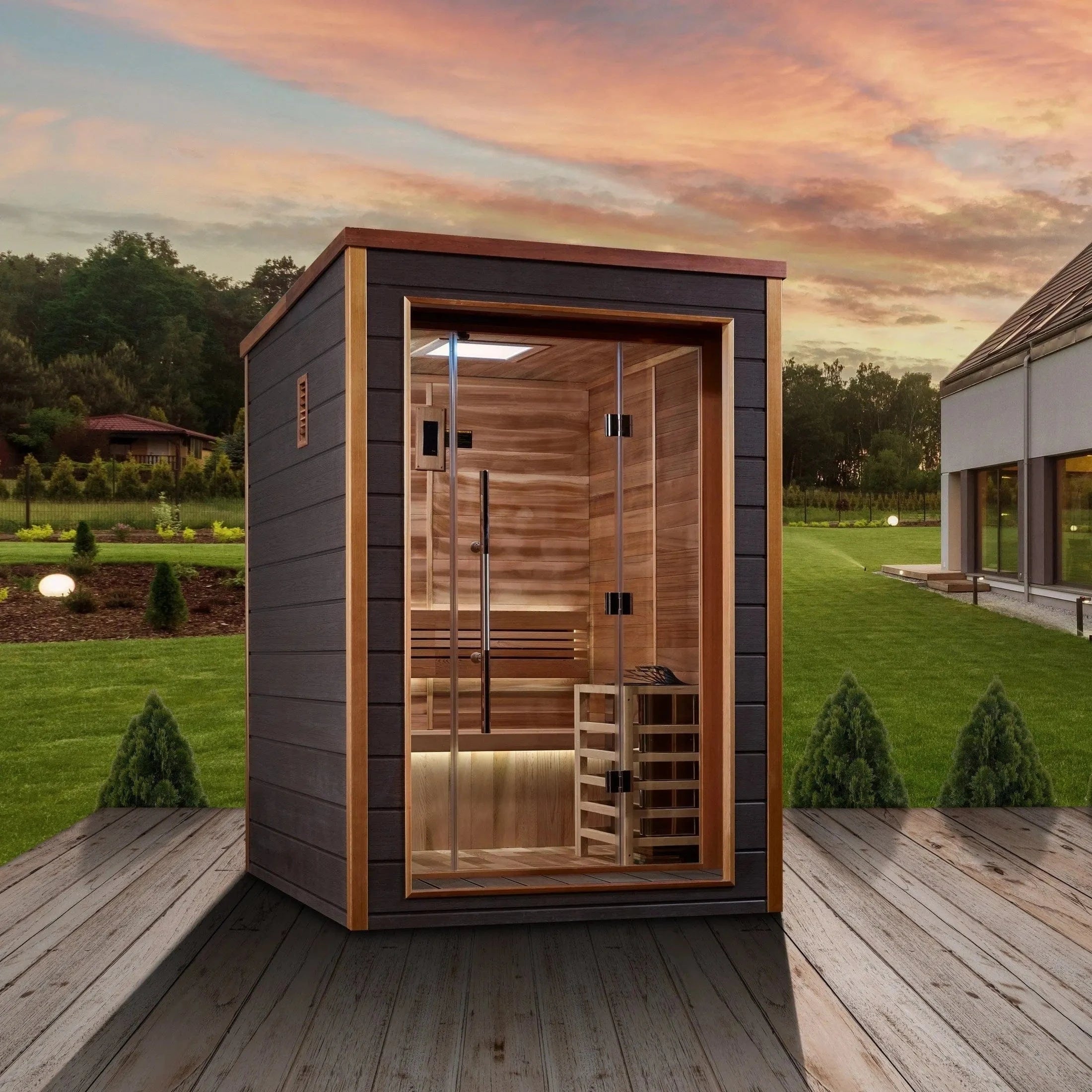 Golden Designs Sauna Golden Designs Narvik 2 Person Outdoor Traditional Sauna GDI-8202-01