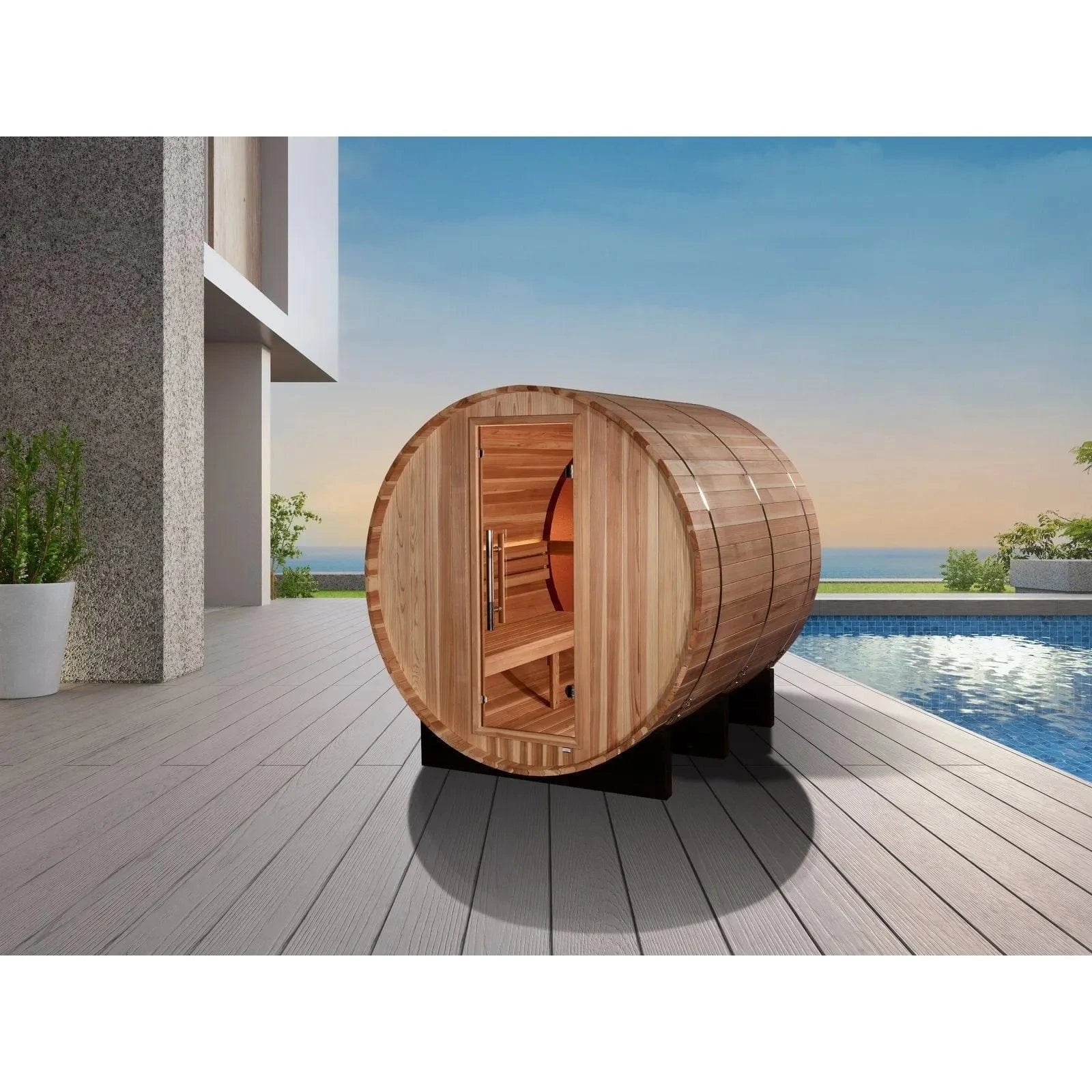 Golden Designs Sauna Golden Designs "Zurich" 4 Person Barrel Traditional Sauna GDI-B024-01