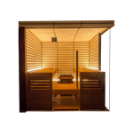 Harvia Large / Thermo-Lime Wood Interior & Exterior Harvia Lindea View Sauna Cabin