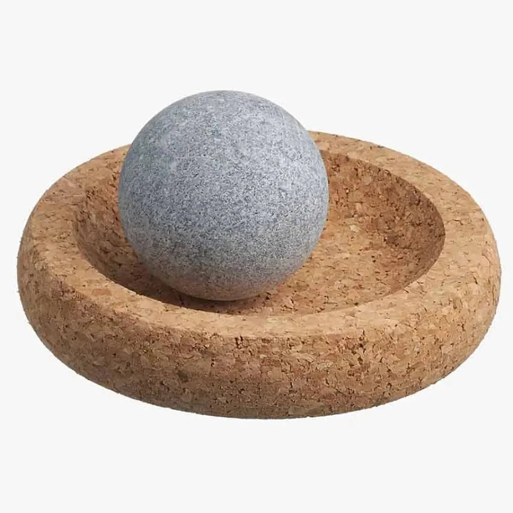 Hukka Hukka Mini SoleJoy Sauna Massage Stone with Natural Cork Base, Sphere