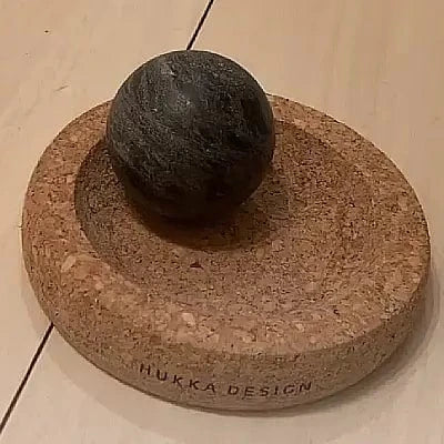 Hukka Hukka Mini SoleJoy Sauna Massage Stone with Natural Cork Base, Sphere