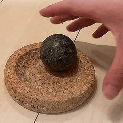 Hukka Hukka Mini SoleJoy Sauna Massage Stone with Natural Cork Base, Sphere