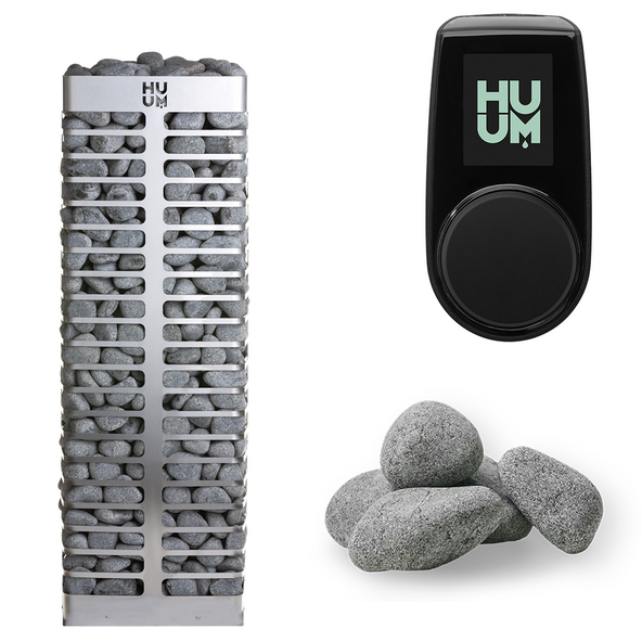 HUUM Sauna Heater UKU Local Black HUUM STEEL Series 6.0kW Sauna Heater Package
