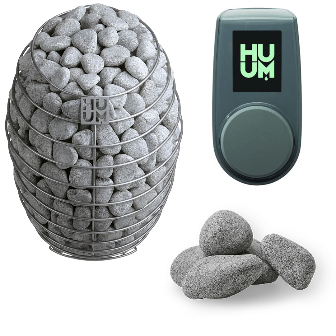 HUUM Sauna Heater UKU Local with Blue Case HUUM DROP Series 4.5kW Sauna Heater Package