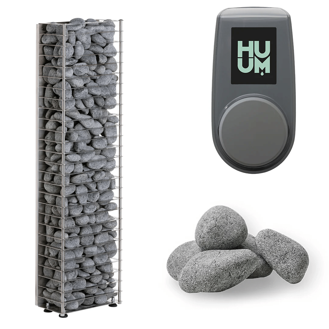 HUUM Sauna Heater UKU Local with Gray Case HUUM CLIFF Mini Series 3.5kW Sauna Heater Package