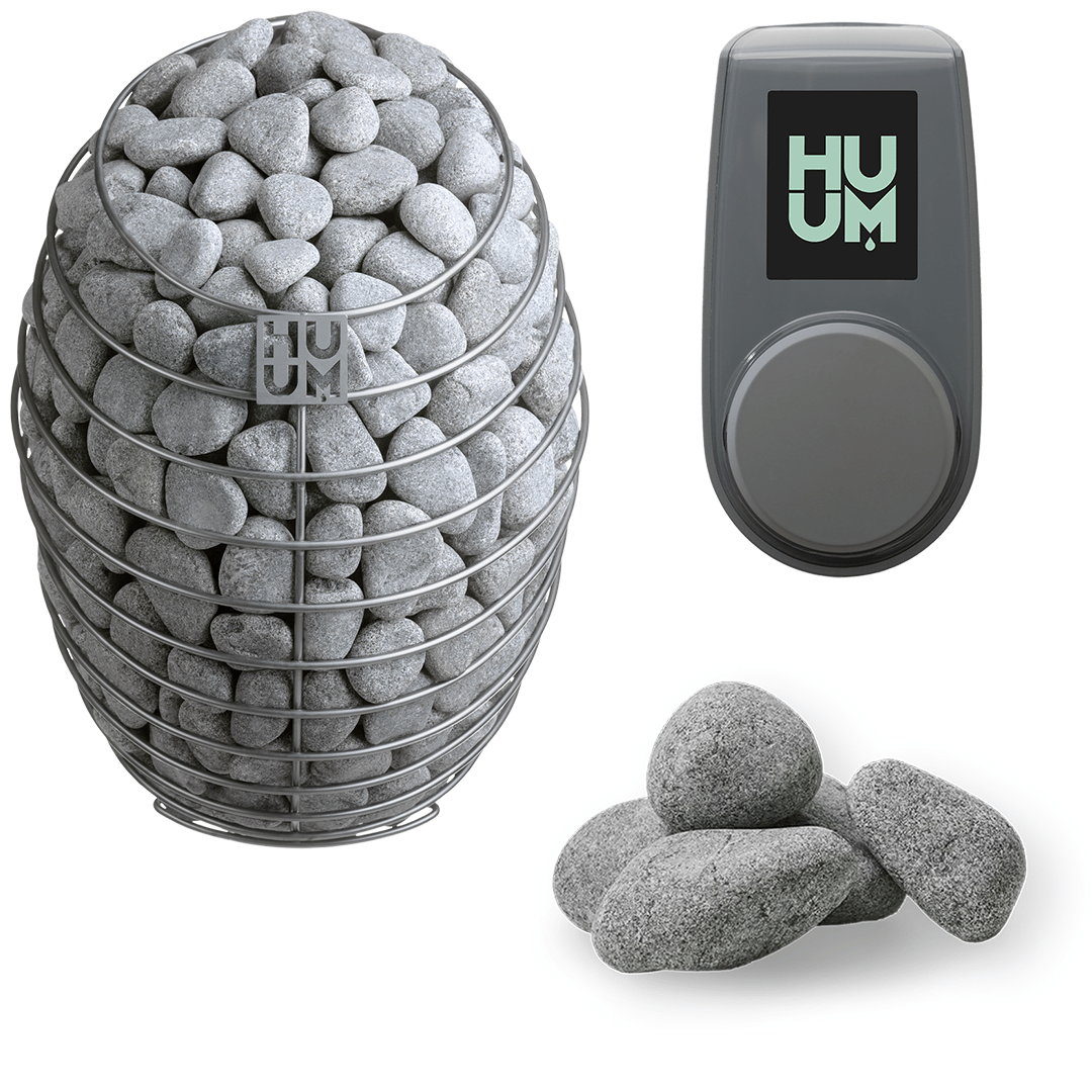 HUUM Sauna Heater UKU Local with Gray Case HUUM DROP Series 4.5kW Sauna Heater Package