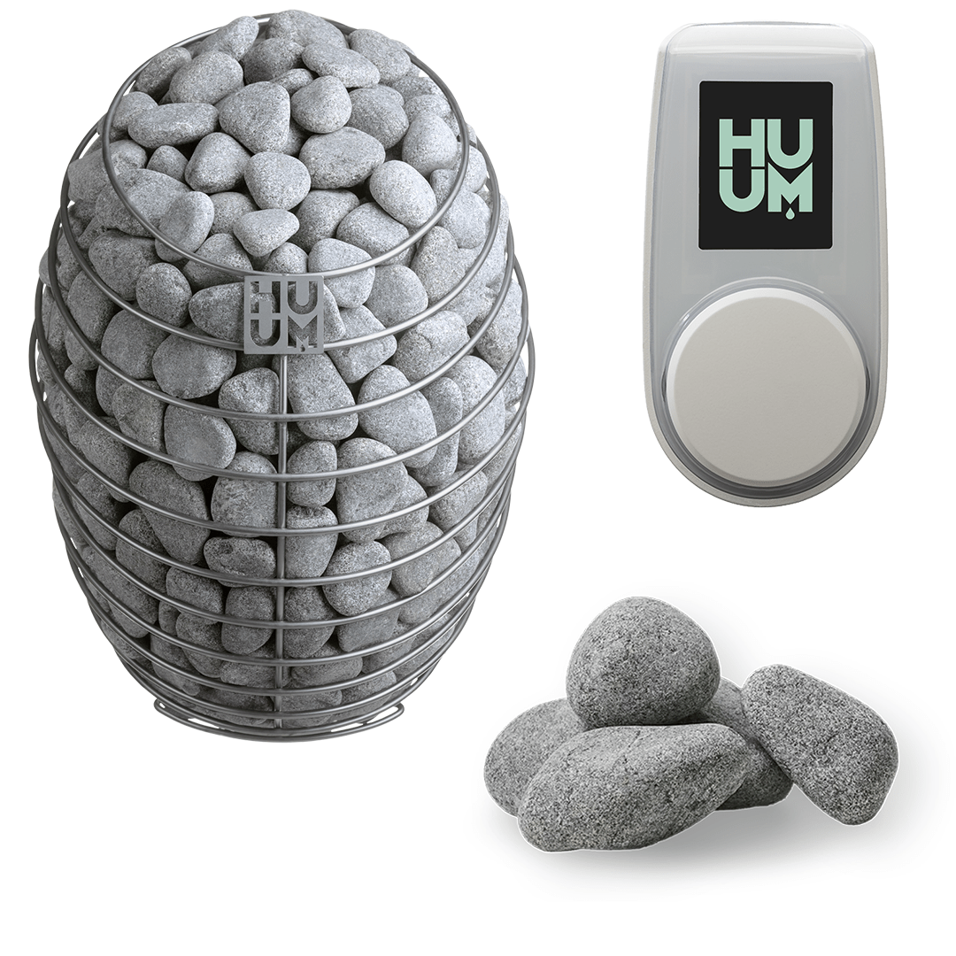 HUUM Sauna Heater UKU Local with White Case HUUM DROP Series 4.5kW Sauna Heater Package