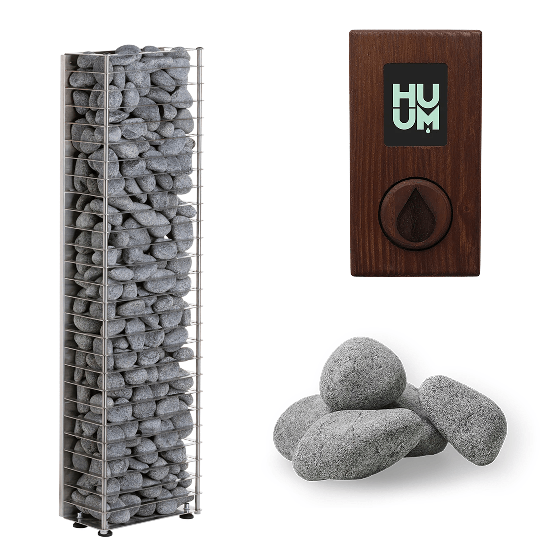 HUUM Sauna Heater UKU Local with Wood Case HUUM CLIFF Mini Series 3.5kW Sauna Heater Package