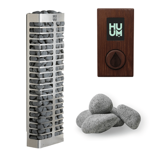 HUUM Sauna Heater UKU Local with Wood Case HUUM STEEL Mini Series 3.5kW Sauna Heater Package