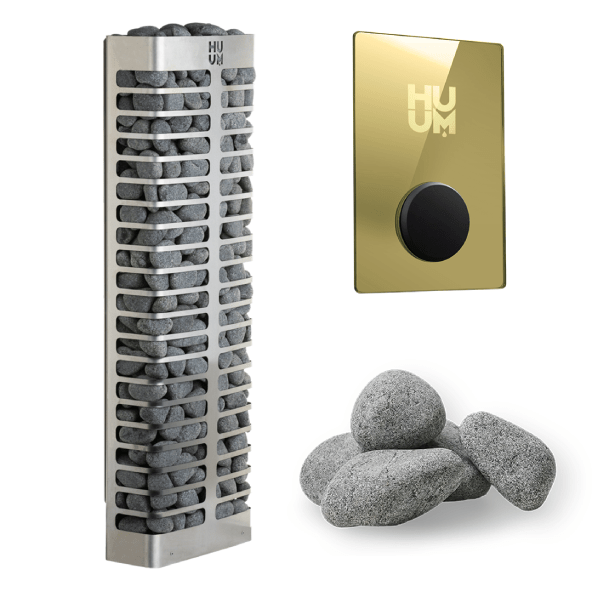 HUUM Sauna Heater UKU WiFi Gold HUUM STEEL Mini Series 3.5kW Sauna Heater Package