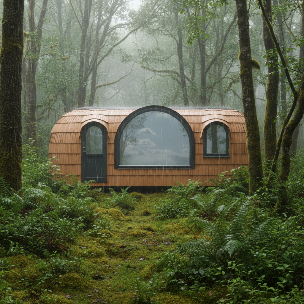 Iglucraft Panoramic Iglusauna Pre-Assembled Two-Room 4-6 Person Luxury Outdoor Sauna w/ Panoramic Window
