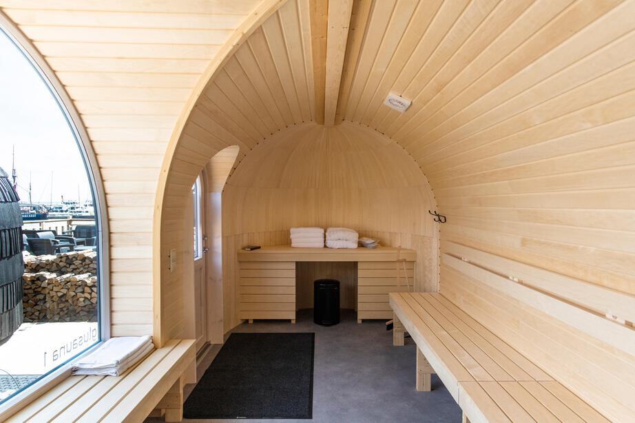 Iglucraft Sauna Iglucraft Panoramic Iglusauna Pre-Assembled Two-Room 4-6 Person Luxury Outdoor Sauna w/ Panoramic Window