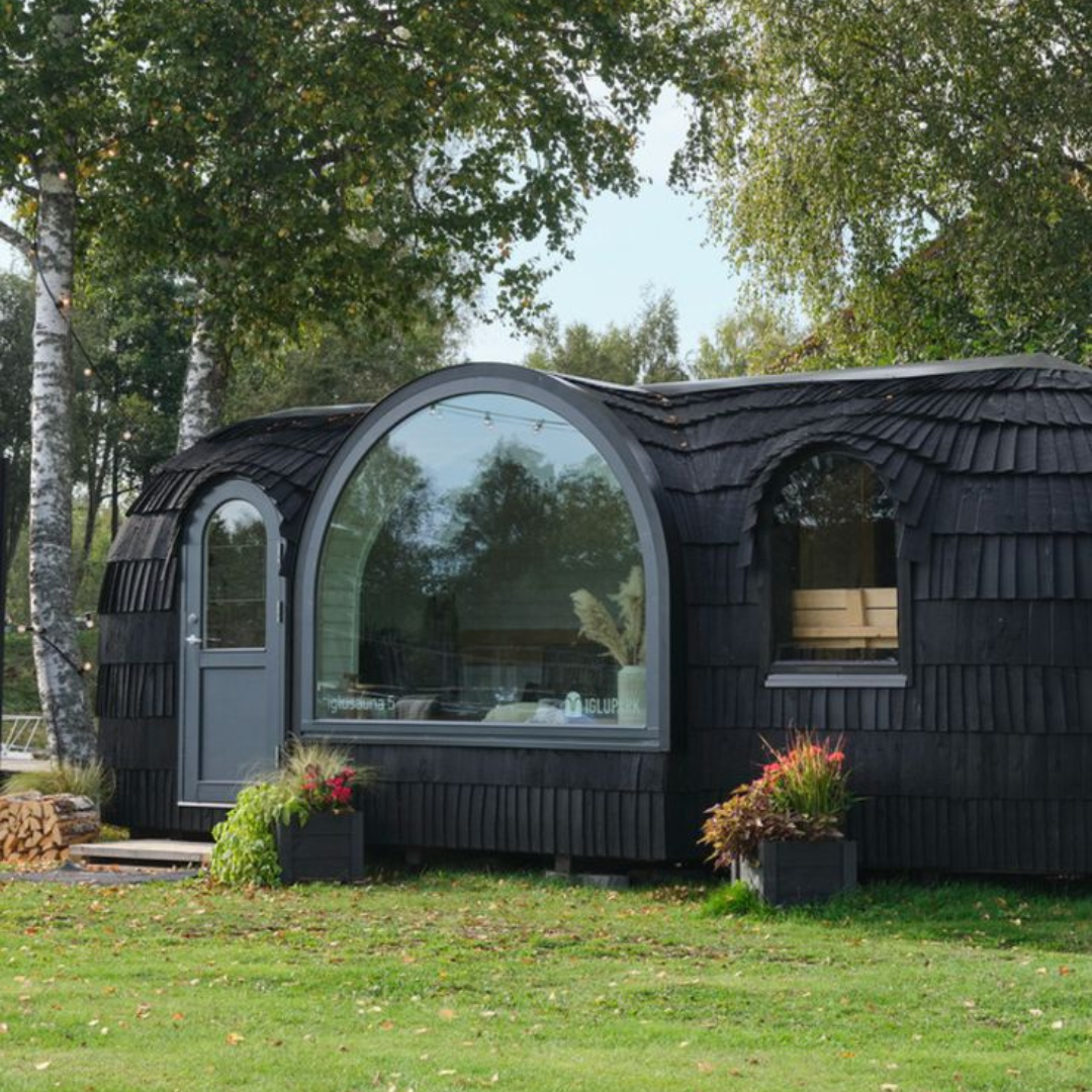 Iglucraft Sauna Iglucraft Panoramic Iglusauna Pre-Assembled Two-Room 4-6 Person Luxury Outdoor Sauna w/ Panoramic Window