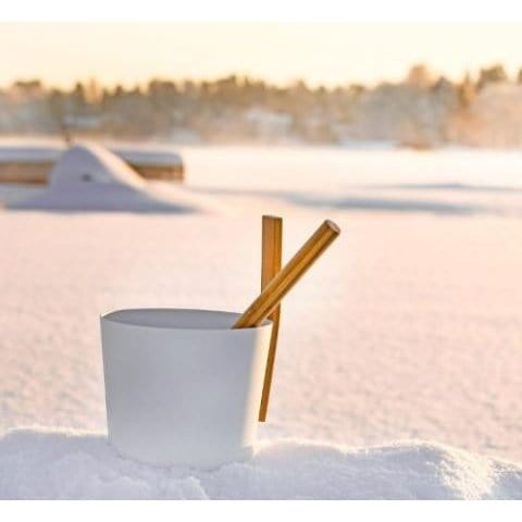 Kolo Kolo Sauna Bucket (w/ straight handle) + Ladle Set, Aluminum/Bamboo, 1 Gal