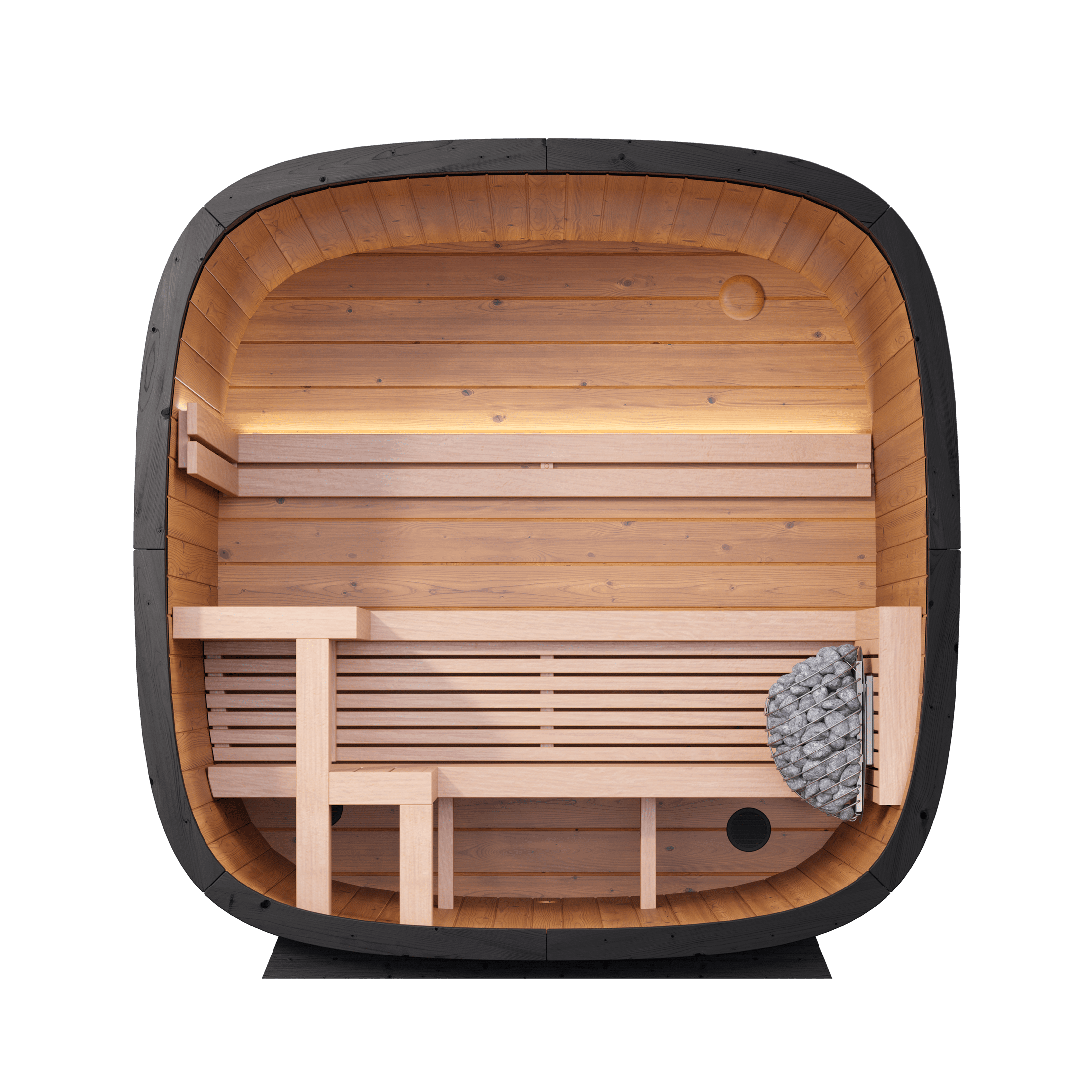 Leil Saunas Sauna Leil Black Cube Classic 4 Person Outdoor Sauna Kit